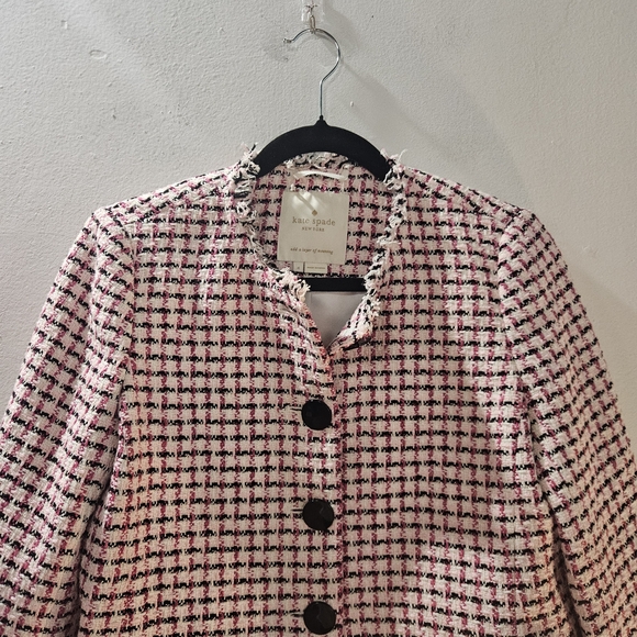 Kate Spade Checking In Tweed Jacket - Picture 3 of 6